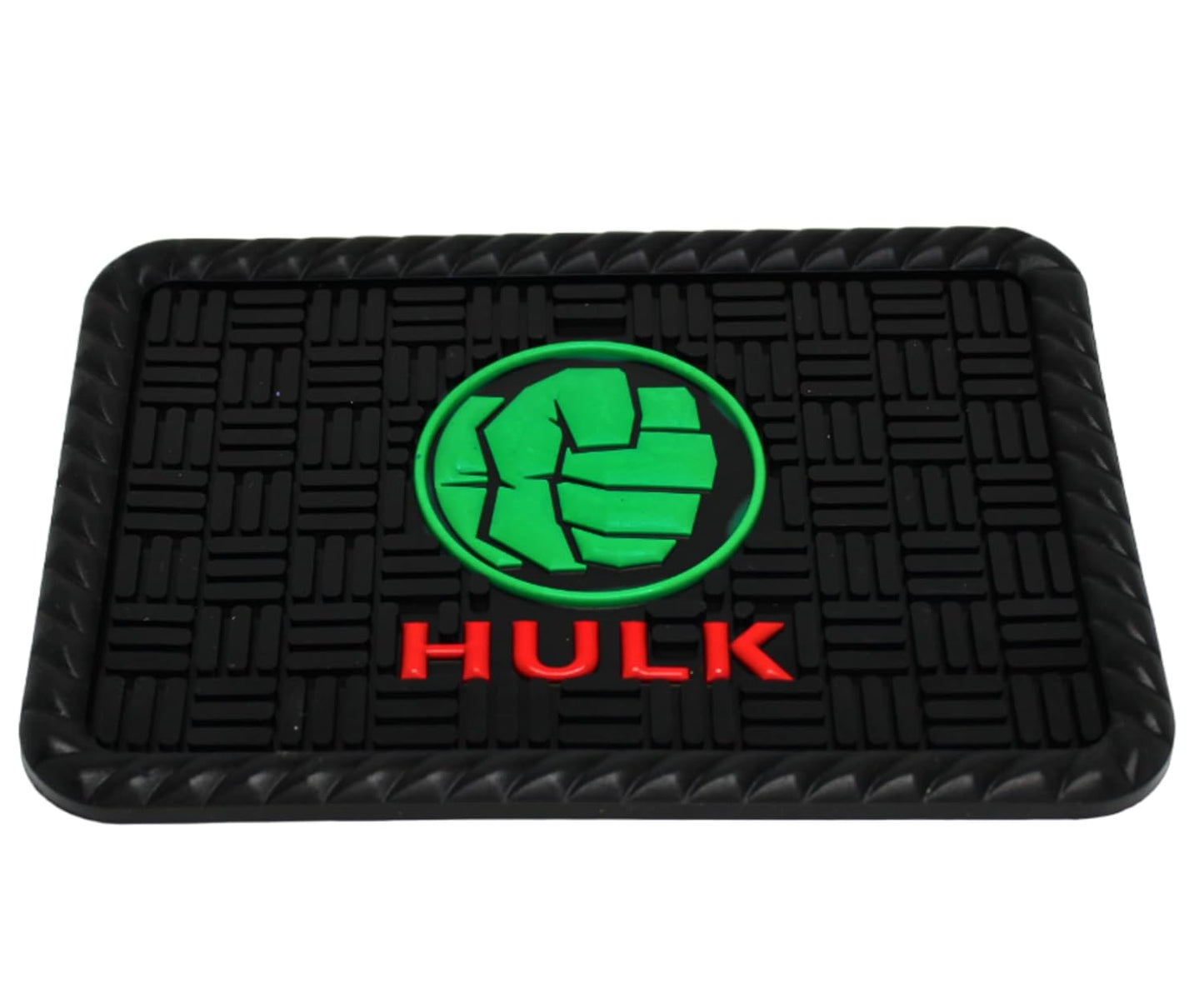 YOURKARTS.COM Secure Grip Non-Slip Car Dashboard Mat – Anti-Skid Pad for Phone, Sunglasses, Keys | Unique Spiritual Decor | car Accessories 2025 (Green Man-HULK)