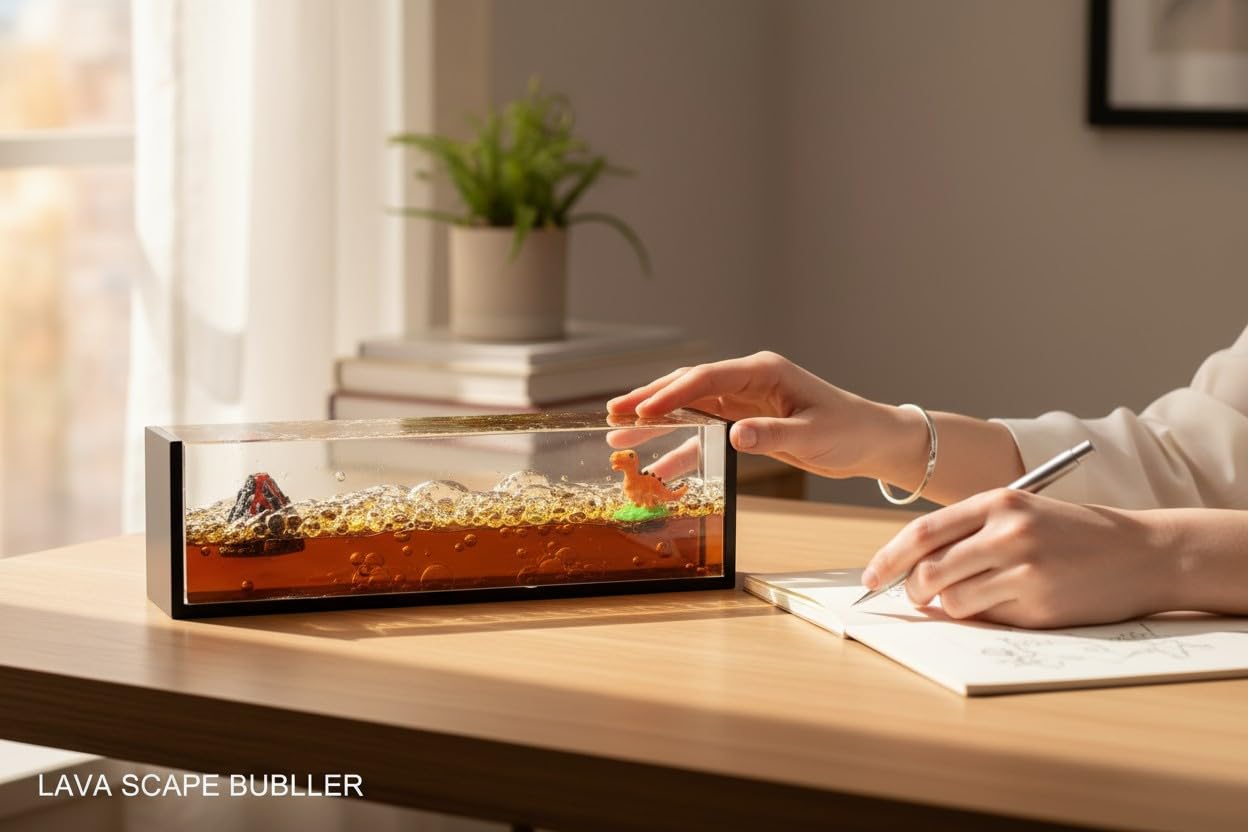 YOURKARTS.COM Car Interior Creative Dashboard Decoration Floating Water Dinosaur with Lava Ornament for Car Interior | Home | Office Decoration (Dinosaur with Lava)