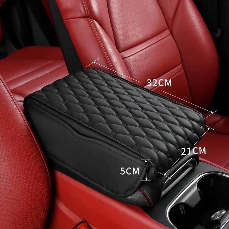 Car Armrest Cushion Pad, Console Cover, Anti-Slip, Universal Fit for Cars