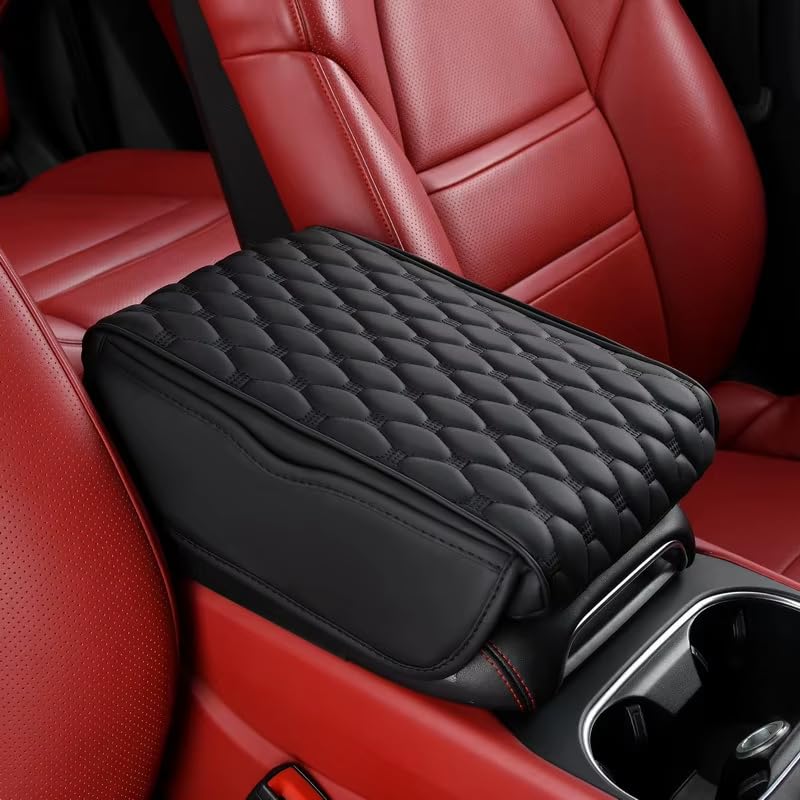 Car Armrest Cushion Pad, Console Cover, Anti-Slip, Universal Fit for Cars
