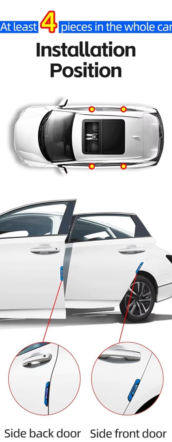 YOURKARTS.COM Car Door Edge Guards Protector Anti-Collision Strip Reflector Sport Design & Clear Options | Flexible Silicon & PVC Edge Guard