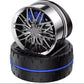 Automatic Rotation Air Freshener-Racing Car Wheels Design, Solar Powered Perfume Tablet (Blue)