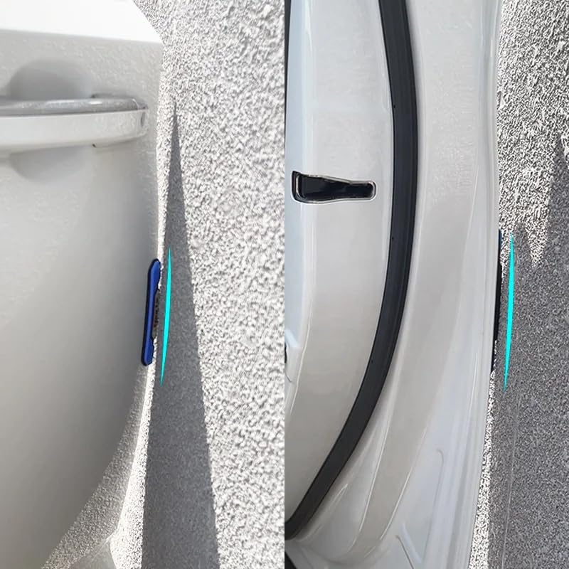 YOURKARTS.COM Car Door Edge Guards Protector Anti-Collision Strip Reflector Sport Design & Clear Options | Flexible Silicon & PVC Edge Guard (Ralli Art)