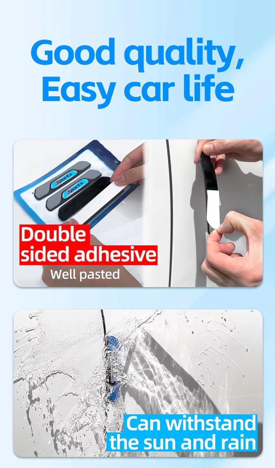 YOURKARTS.COM Car Door Edge Guards Protector Anti-Collision Strip Reflector Sport Design & Clear Options | Flexible Silicon & PVC Edge Guard (K i a)