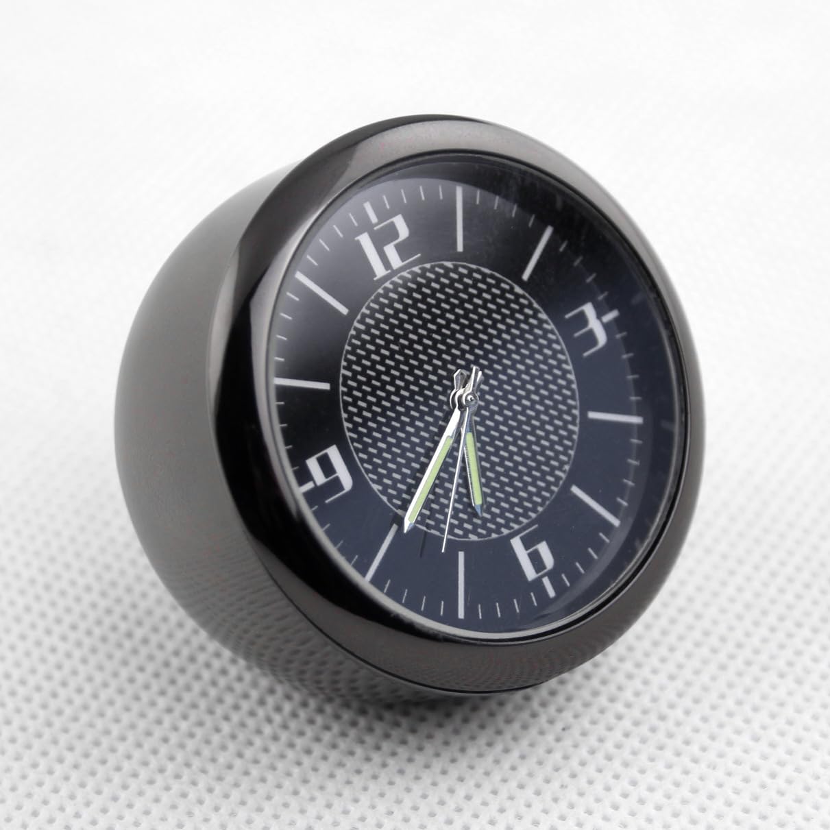 Stainless Steel Universal Car Dashboard Analog Clock, AC Vent Clip & 3M Tape Included