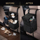 Car Trash Bin Holder Dustbin Foldable, Car Trunk Storage Bag Leakproof with Side Mesh Pockets