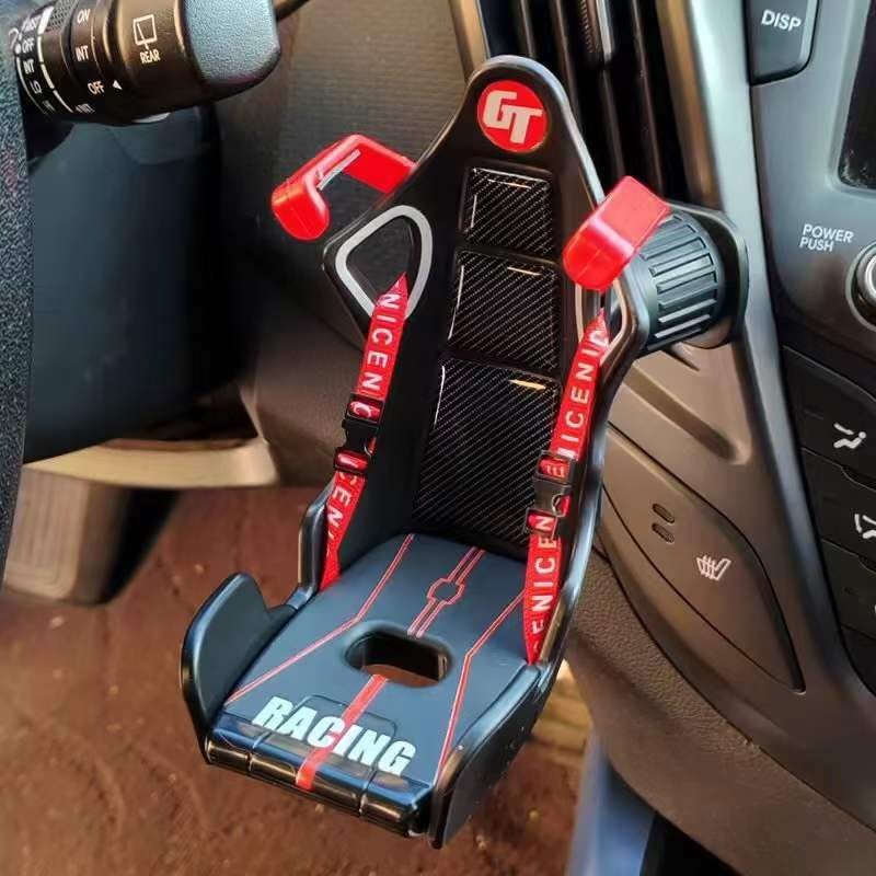 Car Seat-Shaped Phone Mount, Universal Dashboard Holder for All Smartphones, Adjustable Grip