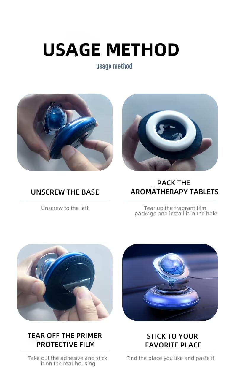 YOURKARTS.COM Astronaut & Planet Solar Dashboard Fragrance – Space-Themed Rotating Car Perfume Diffuser | Sunlight Activated Spinning Air Freshener (SOLAR EARTH, M)