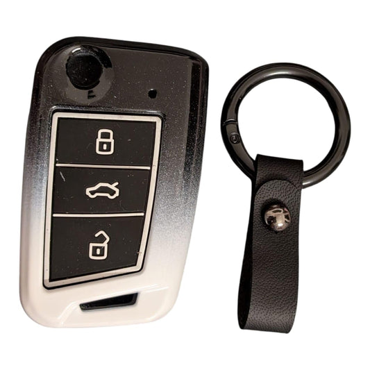 YOURKARTS.COM Car Key Cover Premium Carbon Pro Design – Hard Case Anti-Break Key Shell Compatible with VW Car Keys | Sporty Look Smart Key Protector | car Accessories 2025 (Shade)