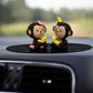 YOURKARTS Cute Couple Universal Anti-Slip Car Dashboard Pad - Multi-Color Sticky Rubber Pad with Superior Grip Technology (Monkey Couple)