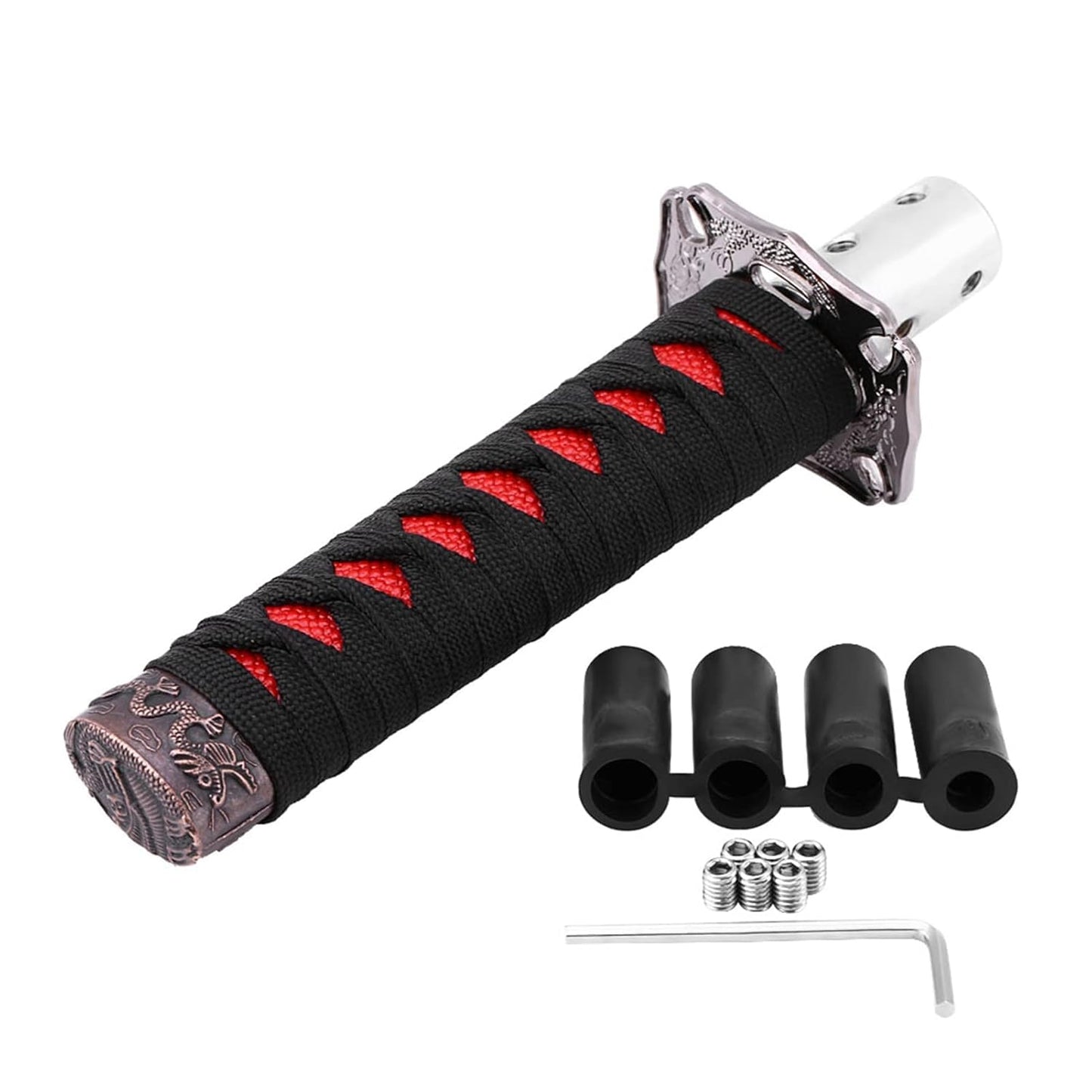 Katana Gear Knob 20CM Red Sword, Universal Samurai Shifter Stick, Metal Car Upgrade
