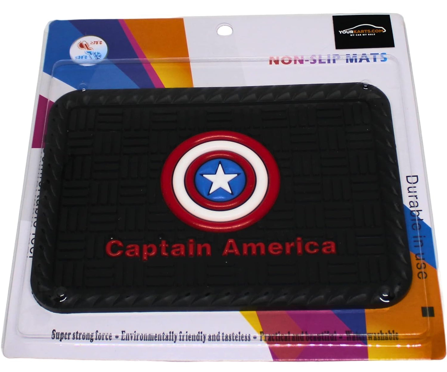 YOURKARTS.COM Secure Grip Non-Slip Car Dashboard Mat – Anti-Skid Pad for Phone, Sunglasses, Keys | Unique Spiritual Decor | car Accessories 2025 (Captain)