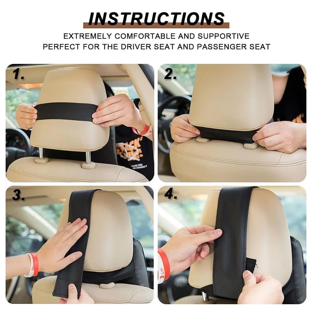 YOURKARTS Memory Foam Car Neck Pillow - Neck Support & Pain Relief for Drivers and Passengers - Fits Most Vehicles