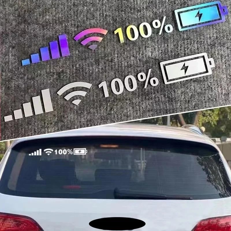 YOURKARTS.COM Car Decorative Stickers – Waterproof & Fade-Proof Sporty Stripe Design for Bonnet, Roof, Doors, and Sides | Easy to Apply Vinyl Wrap (Battery Sticker1)