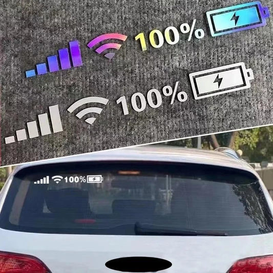 YOURKARTS.COM Car Decorative Stickers – Waterproof & Fade-Proof Sporty Stripe Design for Bonnet, Roof, Doors, and Sides | Easy to Apply Vinyl Wrap (Battery Sticker1)