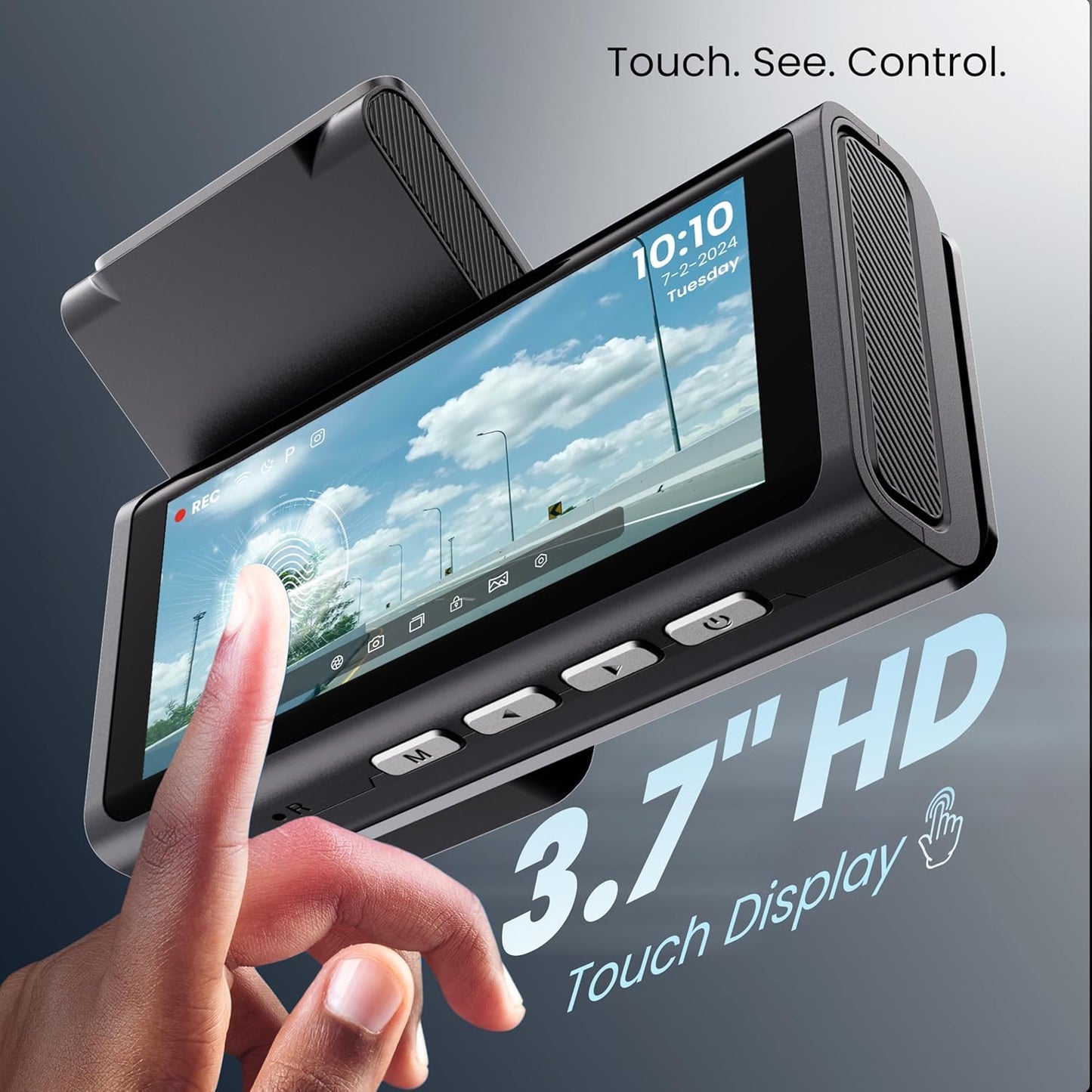 YOURKARTS.COM M2 Car Dash| 4MP Front 2MP Rear|4k+1080P|3.16 INCH Display Screen|WiFi & GPS|App Control|G-Sensor|VIEW-160 Degree|Loop Recording|Expanded 256 GB|Included Charger|2year Warranty