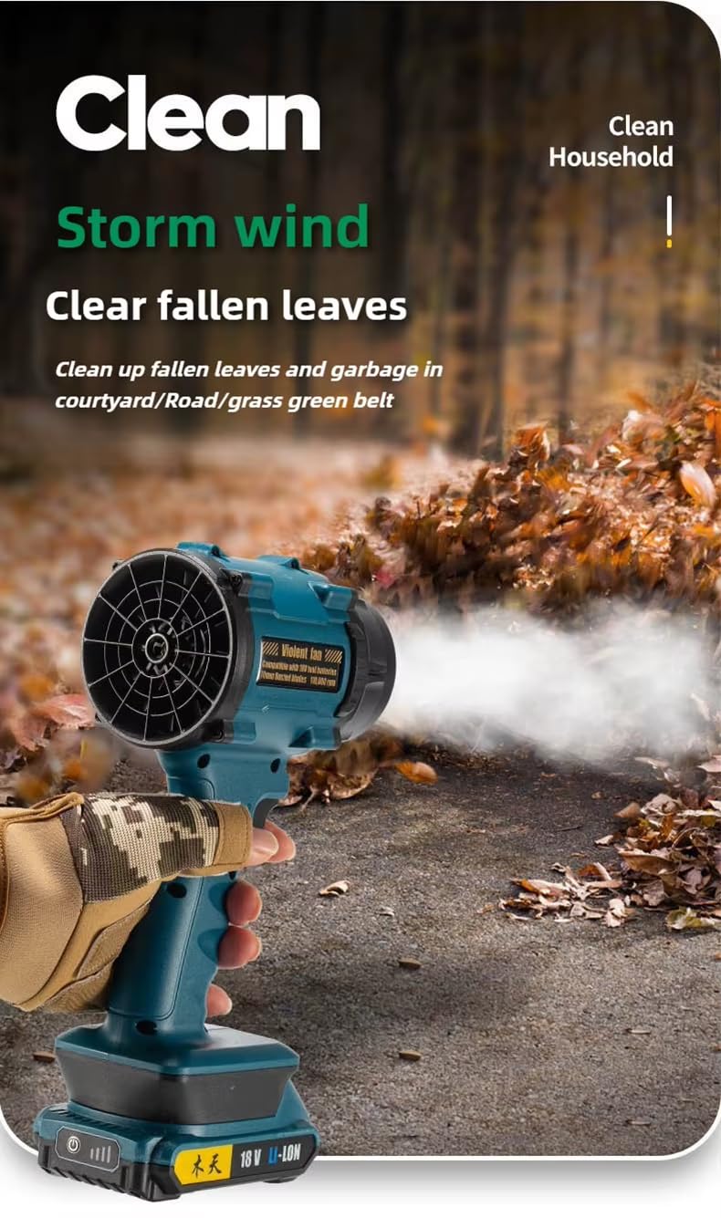 YOURKARTS.COM Mini Blower Turbo Fan 18V 110000RPM Powerful Air Duster | Portable Rechargeable Jet Fan Multi-Functional Cleaning Tool for Car, Computer, Electronics & Home (air Blower f018)