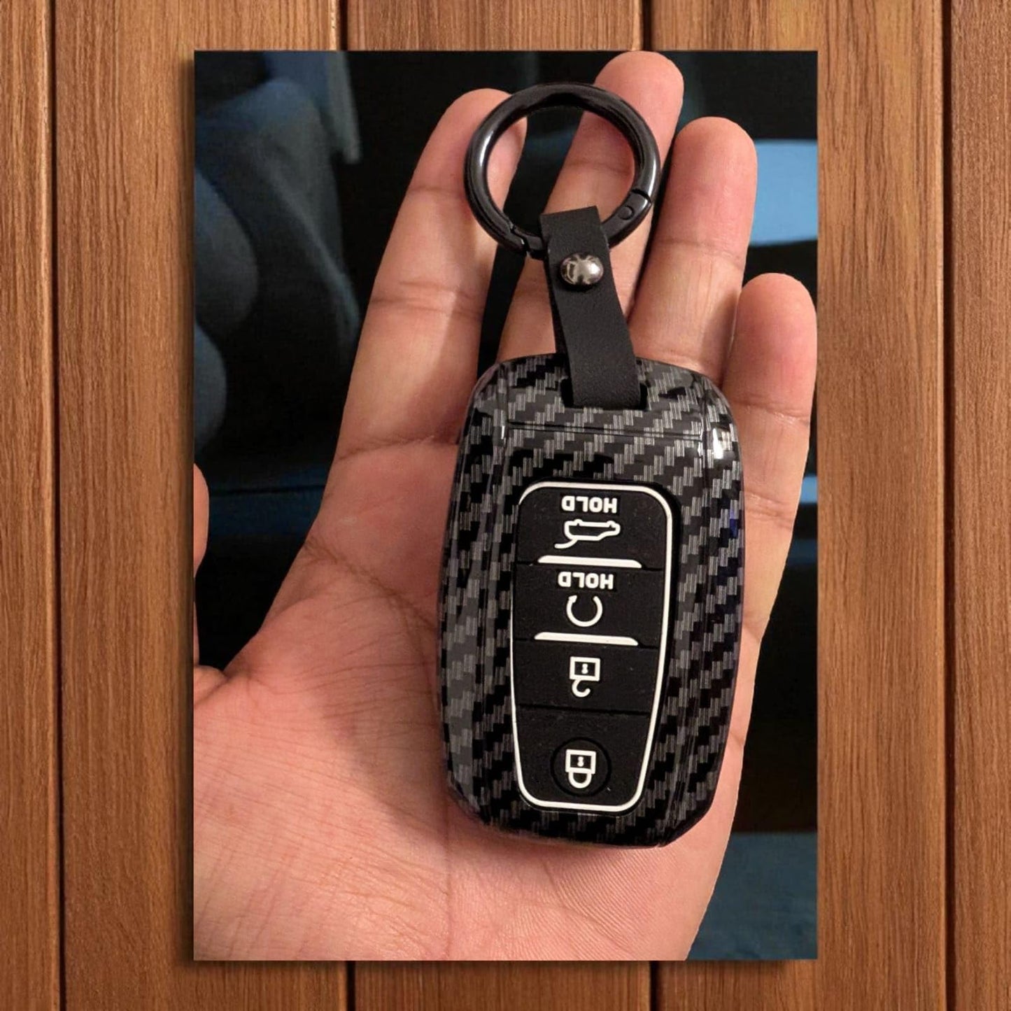 YOURKARTS.COM Car Key Cover Premium Design – Compatible with Kia Car Keys for Kia Seltos, Carens, Sonet - 4 Button Smart Key