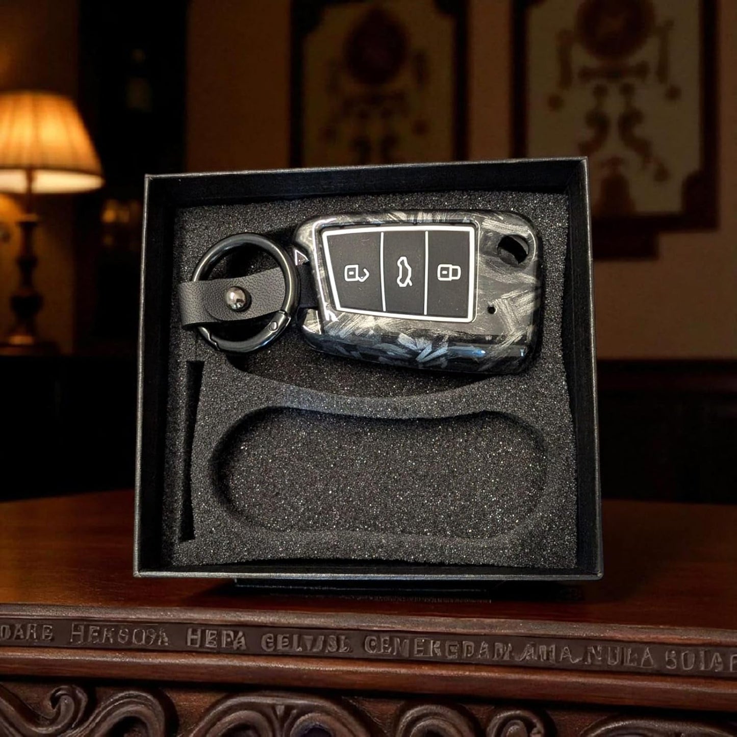 YOURKARTS.COM Car Key Cover ABS Carbon Case Anti-Break Key Shell Compatible with Volkswagen Polo Vento Jetta Ameo Passat and Skoda Rapid Laura Superb Octavia Fabia Yeti Folding Key(Pack of 1)