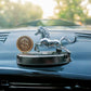 YOURKARTS.COM Solar-Powered Horse Car Air Freshener-For Car Dashboard With Perfume Liquid Gold Coin Horse Design