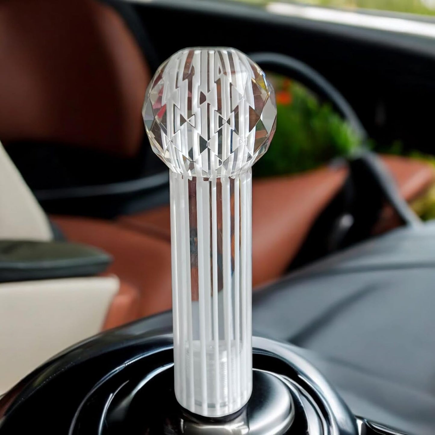 YOURKARTS Microphone Crystal Car Gear Shift Knob Crystal Bubble Styling Sporty Handle Gear Shift Knob Manual/Automatic Universal