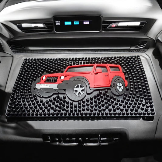 YOURKARTS.C0M Anti-Slip Car Dashboard Pad with Mobile Holder – Non-Slip Dashboard Mat with Anti-Skid Grip Mount for All Smartphones | Off-Road Thar Theme | car Accessories 2025