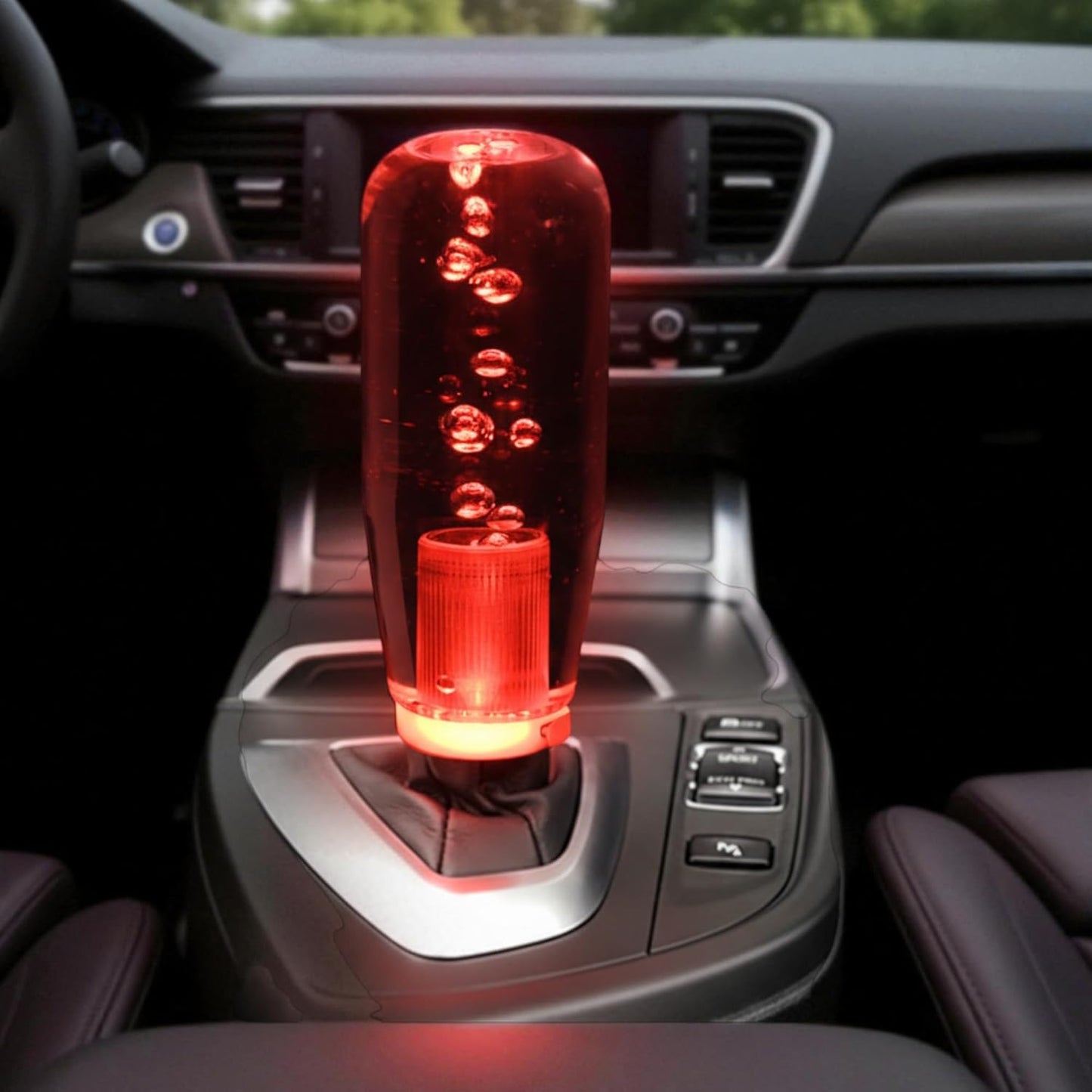 YOURKARTS.COM Crystal LED Gear Knob for Car – Universal Fit Design with USB Powered Multi-Color LED Light | Transparent Illuminated Gear Shifter for Manual Cars (Red, 20cm)