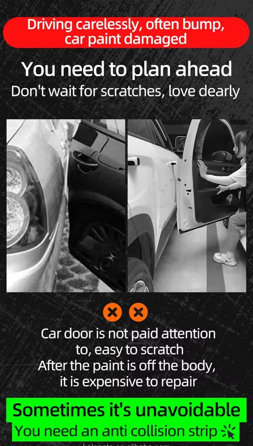 YOURKARTS.COM Car Door Edge Guards Protector Anti-Collision Strip Reflector Sport Design & Clear Options | Flexible Silicon & PVC Edge Guard Nissan