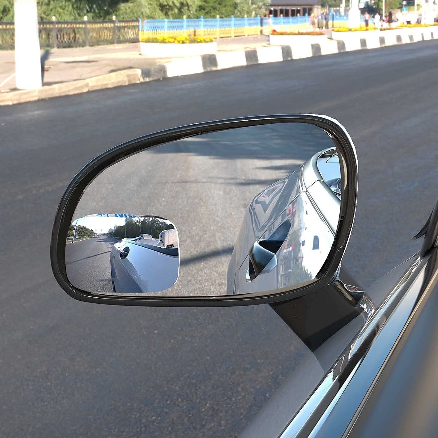 Car Wide Angle Blind Spot Rear Mirror Rectangle Convex Adjustable 360° Rotate (2 Pcs) for All Universal Vehicles