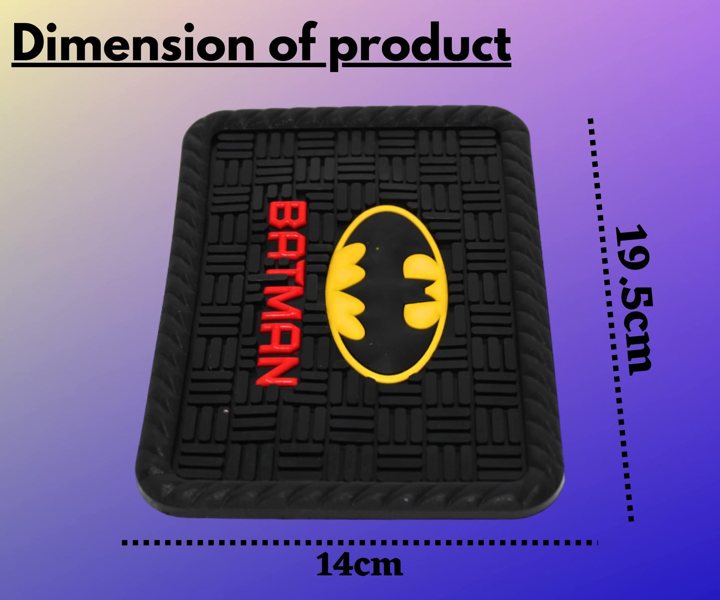 YOURKARTS.COM Secure Grip Non-Slip Car Dashboard Mat – Anti-Skid Pad for Phone, Sunglasses, Keys | Unique Spiritual Decor | car Accessories 2025 (Batman)