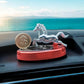 YOURKARTS.COM Solar-Powered Horse Car Air Freshener-For Car Dashboard With Perfume Liquid Gold Coin Horse Design