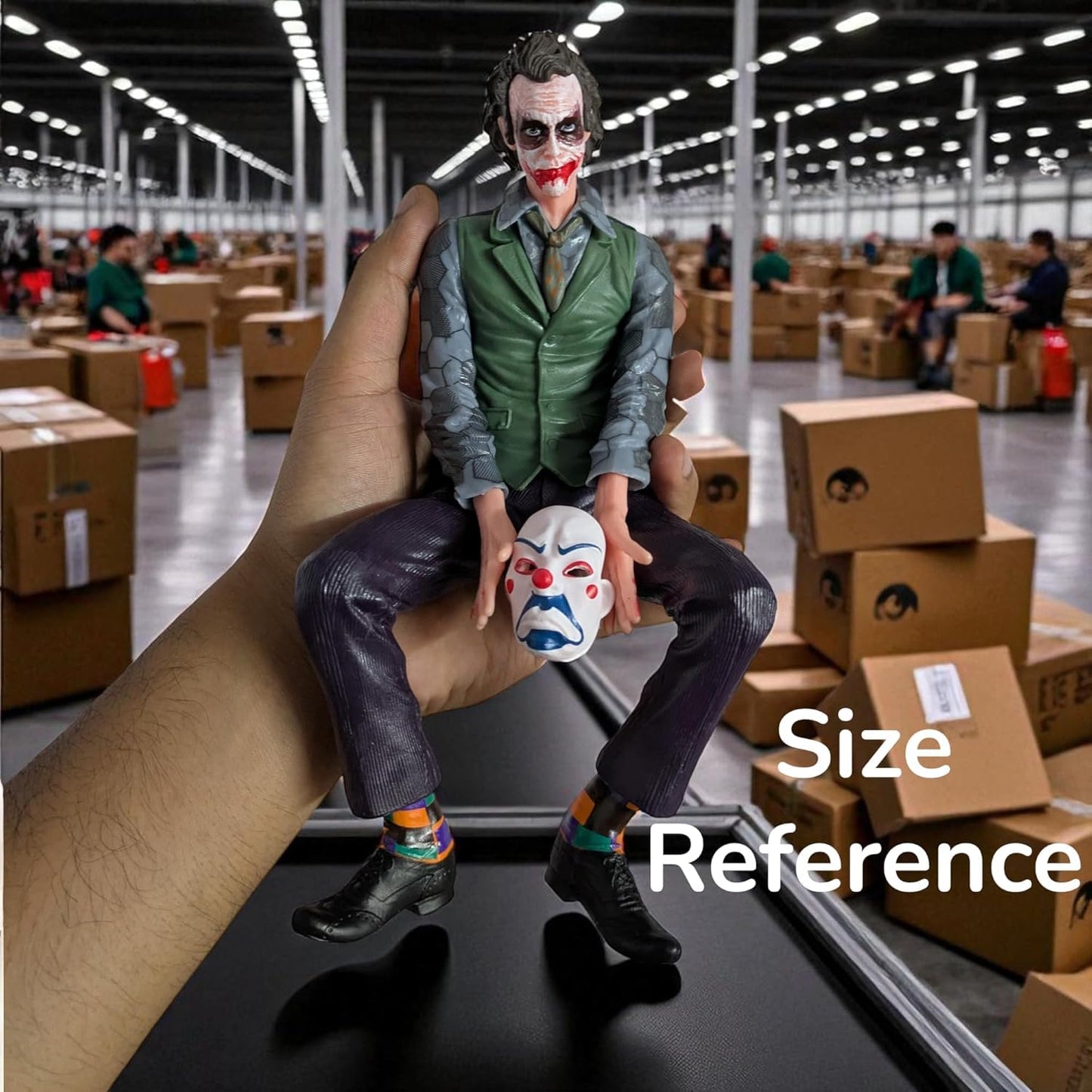 YOURKARTS.COM Big Joker Character 24cm Sitting Position Action Figure – Comic Villain Masked Model for Car Dashboard, Desk Display & Room Décor | Premium Statue Showpiece for Interior & Exterior Decoration