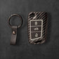 YOURKARTS.COM Car Key Cover Premium Carbon Pro Design – Hard Case Anti-Break Key Shell Compatible with VW Car Keys | Sporty Look Smart Key Protector | car Accessories 2025 (Carbon Strip)