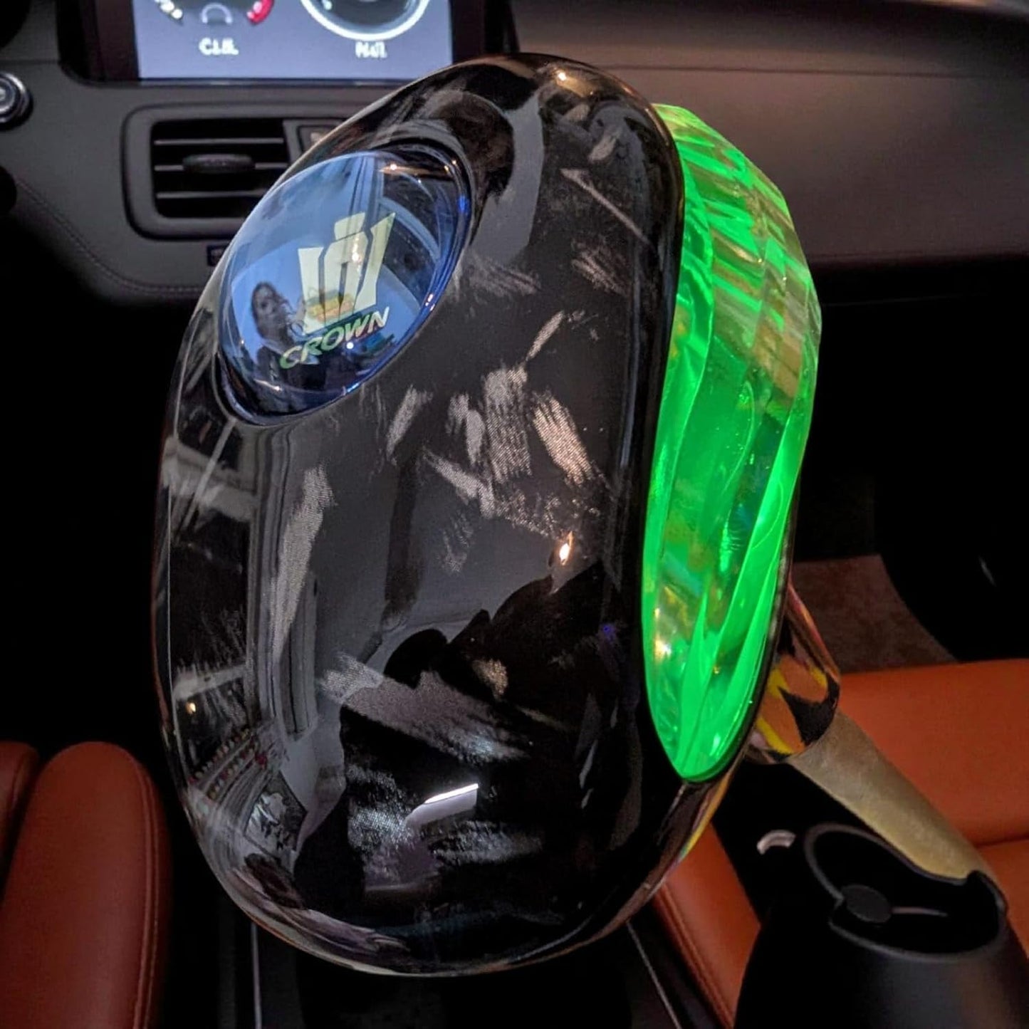 YOURKARTS Gear Gear Knob LED with Logo Crown King Universal fit | Illuminated Gear Handle for Manual Automatic Cars | Premium Acrylic Build with Light-Up Feature for Stylish Night Driving (Crown)