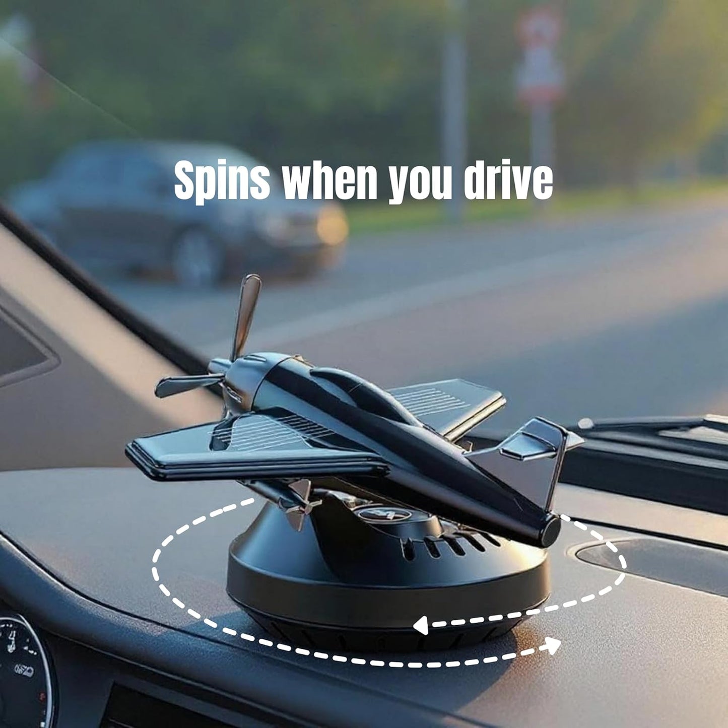 YOURKARTS.COM Solar spinning Glider Dashboard Perfume – 360° Rotating Solar Air Freshener with Built-in Plant-Based Fragrance, Spins with Turns car accessories 2025