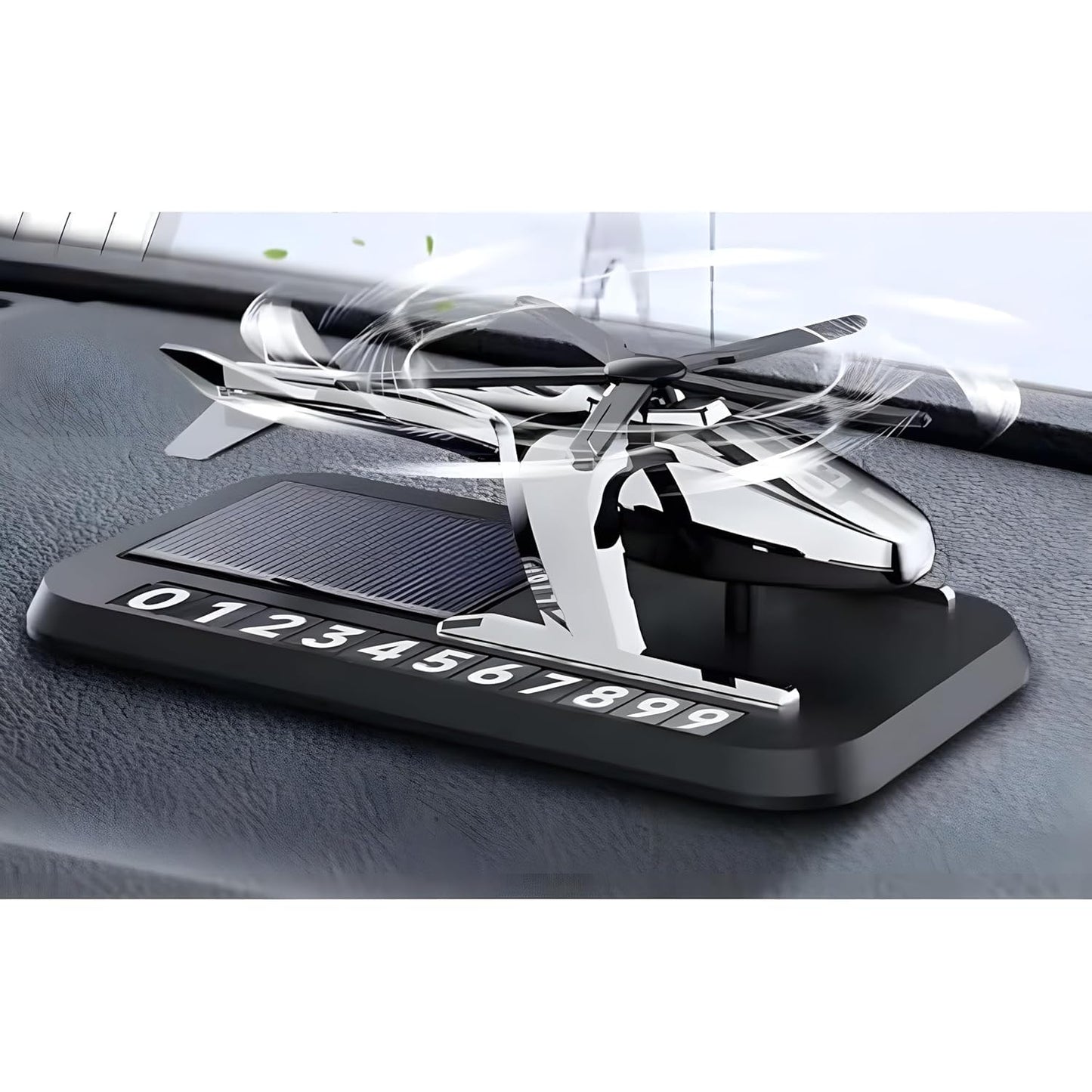 YOURKARTS.COM Solar Car Perfume Diffuser – Aircraft Design Metal Body with Rotating Wing, Solar-Powered Aromatherapy & Car Decoration – Long-Lasting Car Fragrance | car accessories 2025 (Silver)