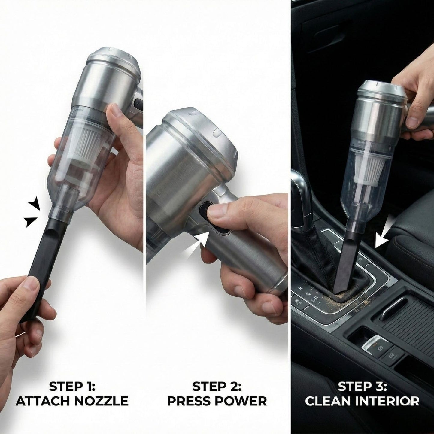 Car Vacuum Cleaner Cordless, 3 in 1 Mini Portable, Wireless Handheld Vacuum Cleaner