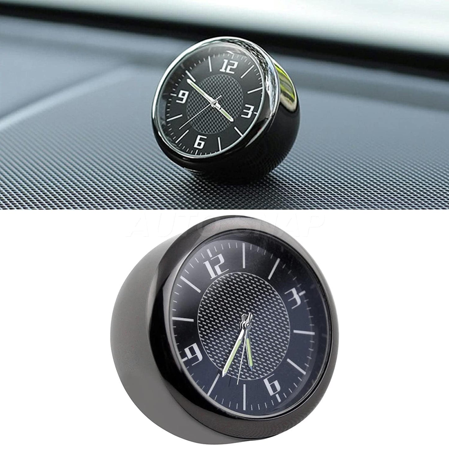 YOURKARTS.COM Car Dashboard Universal Analog Clock with Ac Vent Clip 3M Tape Perfect Size