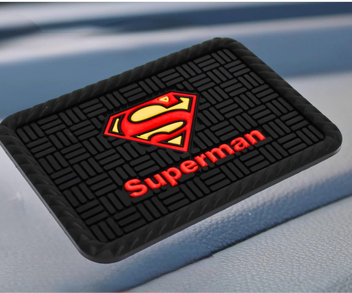 YOURKARTS.COM Secure Grip Non-Slip Car Dashboard Mat – Anti-Skid Pad for Phone, Sunglasses, Keys | Unique Spiritual Decor | car Accessories 2025 (Super Man)