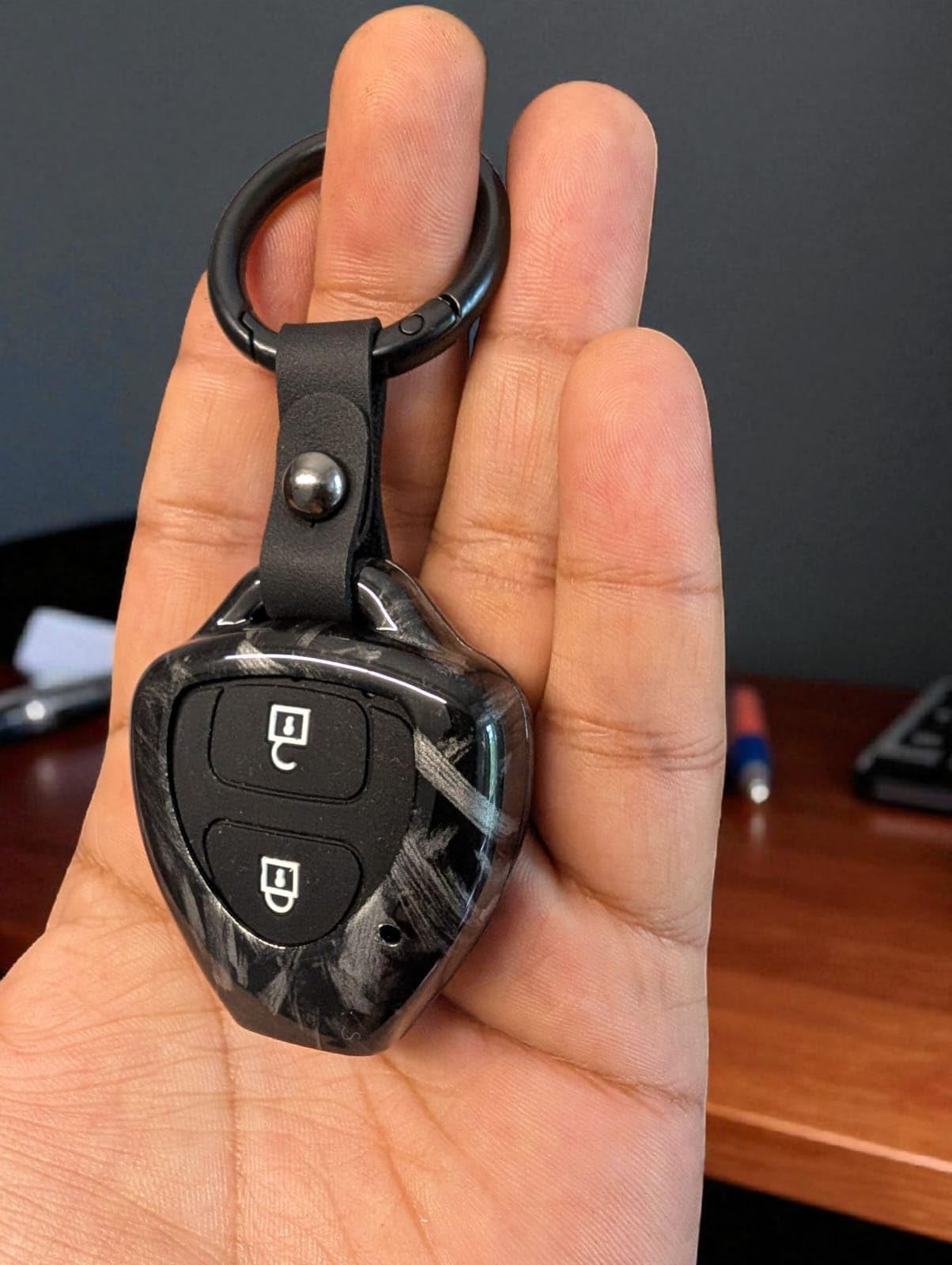 YOURKARTS.COM Car Key Cover Premium Carbon Pro Design Compatible with Old Toyota Innova | Fortuner | Corolla | Camry Find specific info