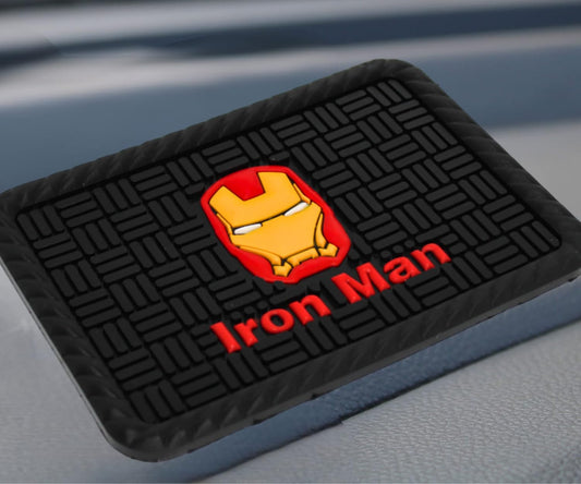 YOURKARTS.COM Secure Grip Non-Slip Car Dashboard Mat – Anti-Skid Pad for Phone, Sunglasses, Keys | Unique Spiritual Decor | car Accessories 2025 (Iron Man)