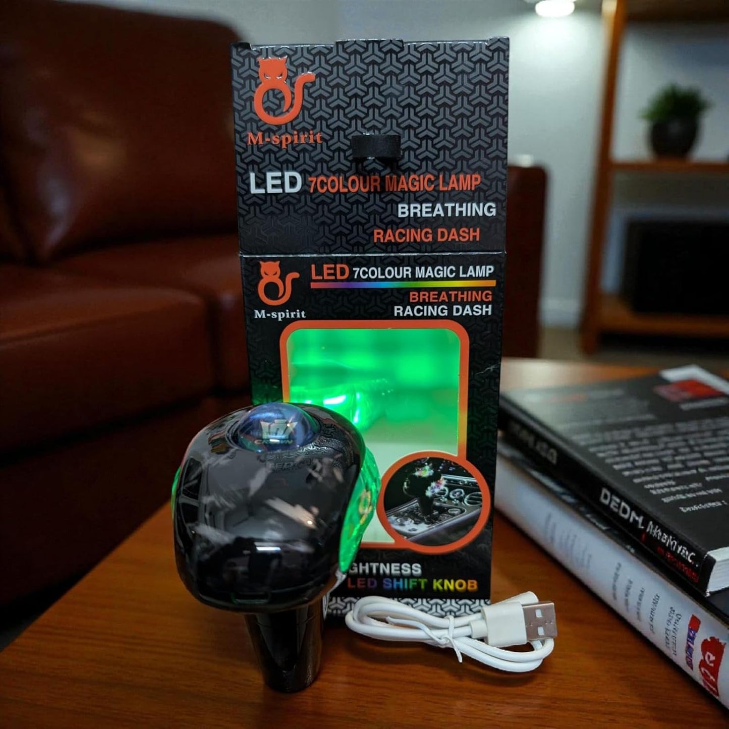 YOURKARTS Gear Knob LED with Logo Universal fit | Illuminated Gear Handle for Manual Automatic Cars | Premium Acrylic Build with Light-Up Feature for Stylish Night Driving (SUZU-KI)