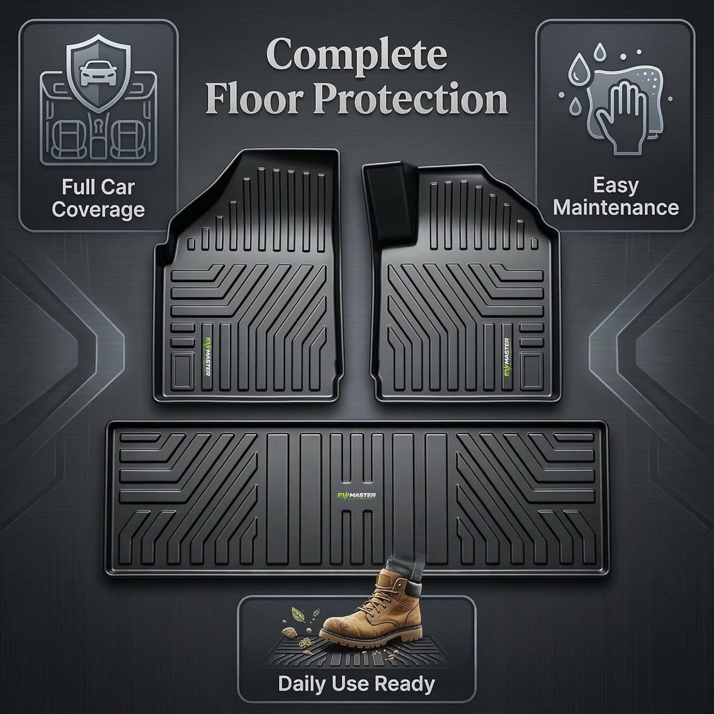 EV Car Floor Mats Compatible with Tata Curvv EV, Waterproof and Washable