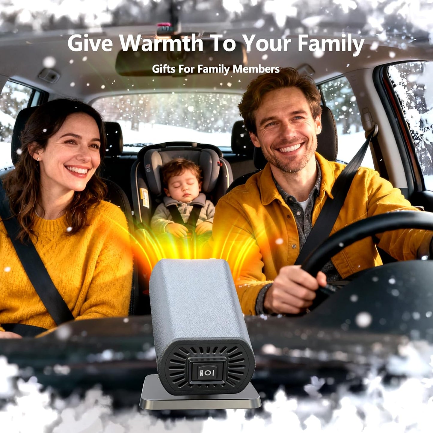 2-in-1 Portable Car Heater 12V 200W, Fast Heating Defogger & Defroster, Mini Heater