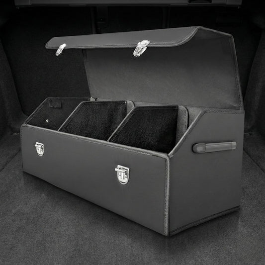 Car Trunk Organizer Box with Lid Foldable Large Compartment Organiser Box Fit For All types