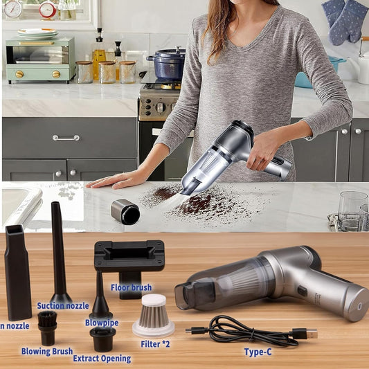 Car Vacuum Cleaner Cordless, 3 in 1 Mini Portable, Wireless Handheld Vacuum Cleaner