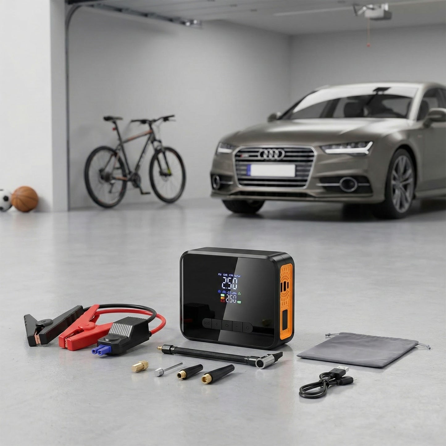 2-in-1 Car Jump Starter & Tyre Inflator 8000mAh (CX-319)