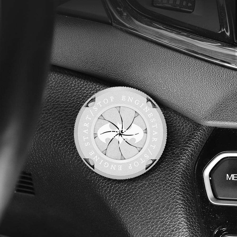 Rotary Push Start Button Cover,Car Accessories Engine Start Stop Button Cover, Motorcycle Ignition Key Switch Cover,Cool Car Stickers Interior