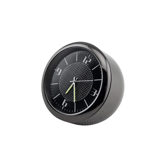 Stainless Steel Universal Car Dashboard Analog Clock, AC Vent Clip & 3M Tape Included