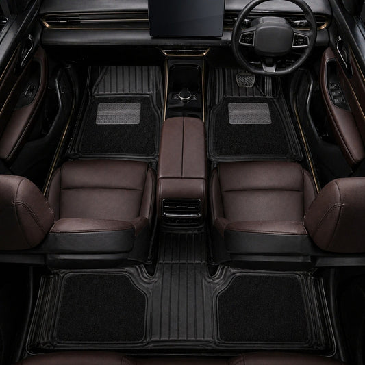 EV MASTER 12D Car Floor Mats for Tata CURVV EV Complete Set (Black)